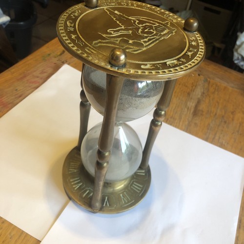 Vintage brass hourglass 1 - vintage, hourglass,