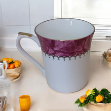 Queen's Fine Bone China "Symphony" White & Burgundy with Gold Detail Mug {2of2}