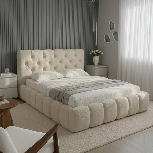 Luxury teddy boucle fabric - teddy, bed