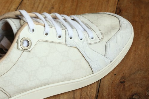 Gucci crocodile white leather - gucci,