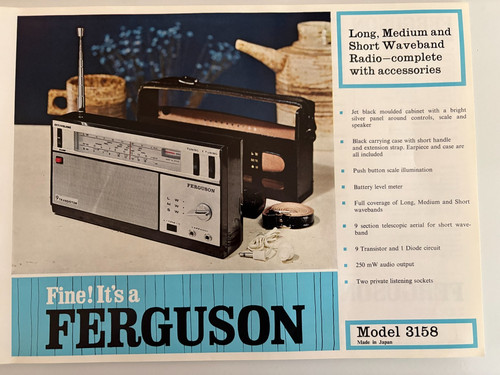 Ferguson model 3158 - model, lw/mw/sw