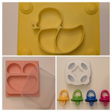 Baby Silicone Suction Plates and popsicle mold bundle for infants and toddlers