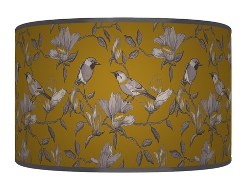 Garden birds mustard grey - garden,