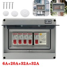 Garage Consumer Unit IP65 4 way with  4 MCB( 6A+20A+32A+32A )  Weatherproof