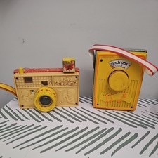Fisher-Price Vintage Pocket Radio Music Box & Picture Story Camera