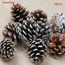 18pcs Christmas Tree Pine Cones Hanging Ornaments Xmas Home Decoration Baubles
