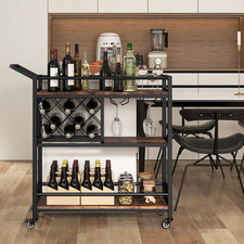 Bar Cart on Wheels 3 Tier