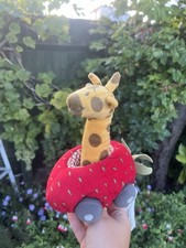 Ikea Fabler giraffe in strawberry rattle plush 7” Soft Toy