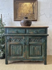 Stunning Hand painted ‘Indian Wood Style’ Vintage Boho Sideboard