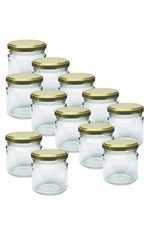 12 Glass Jam Jars  212ml  with Lids – Preserve, Pickling, Storage