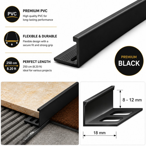 Pvc straight edge tile - tile, trim