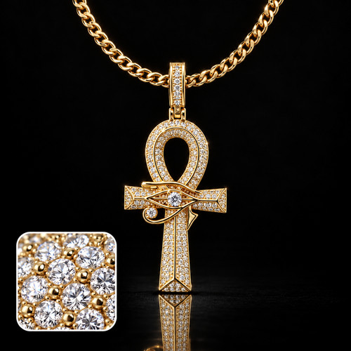Unisex gold egyptian ankh - gold,