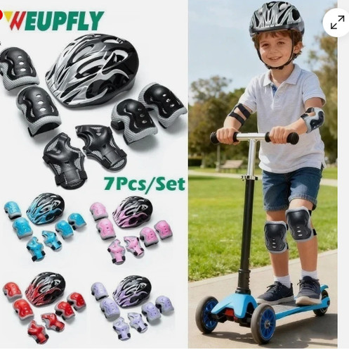 Kids bike helmet knee elbow - bike,