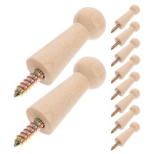 10 Pcs Wood Peg Towel Rack Key