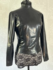 Womens Libidex Matrix Black Latex Top Size XL Long