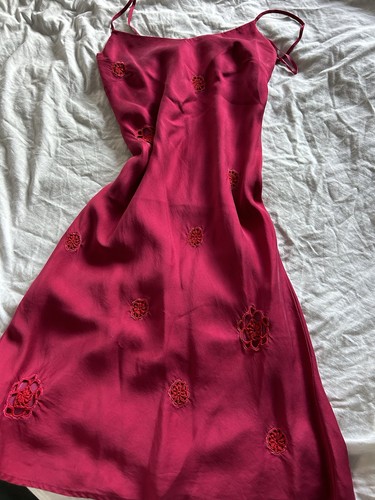 100 silk fuchsia pink floral - 100%,