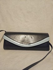 JACQUES VERT Vintage Leather Clutch/Shoulder Bag, Detachable Long Strap, Italy