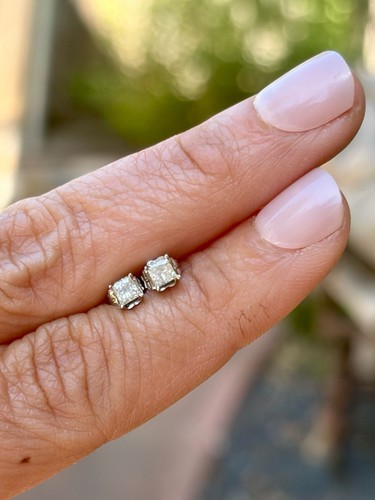 Princess cut diamond stud - princess,