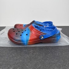 Crocs Size 6 Blue Red Fleece