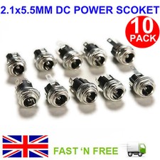 10 PCS 5.5 X 2.1 MM FEMALE METAL PANEL MOUNT SOCKET DC POWER CONNECTOR JACK PLUG