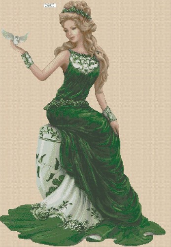 Elegant lady cross stitch - lady,