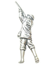 Shooting Man Handcrafted from English Pewter in the UK Lapel Pin Badge