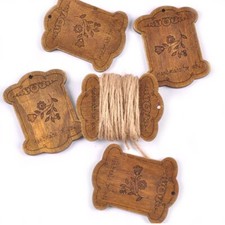5Pcs Vintage Wooden Thread Spools Sewing Empty Bobbins Tools Cotton Reels Pieces