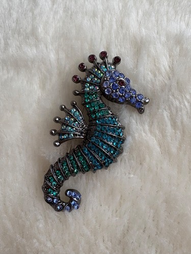 Tirquise seahorse brooch not - tirquise,