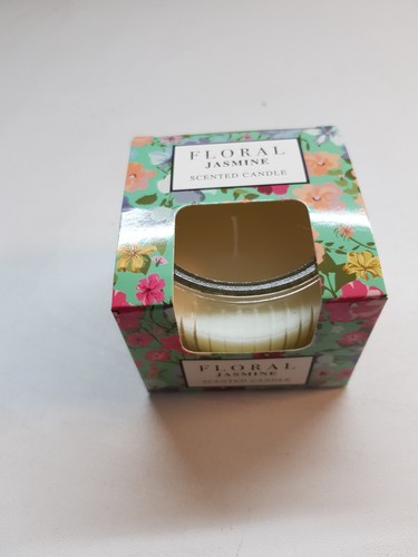 Floral jasmine scented candle - floral,