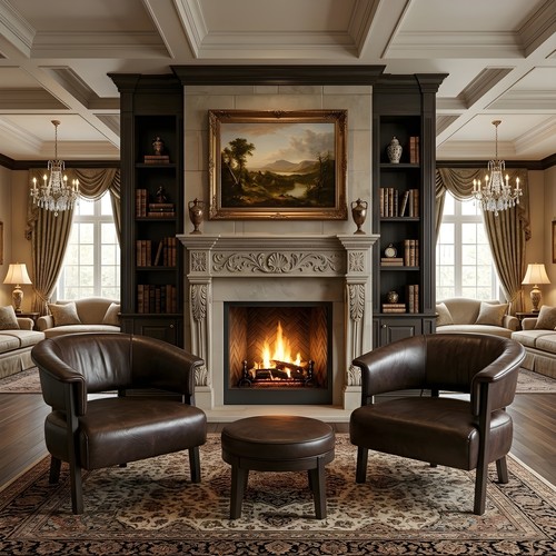 Faux leather wingback accent - faux,