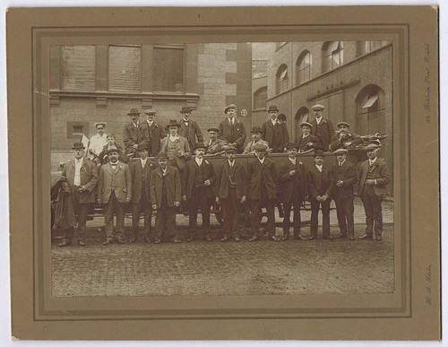 Men embarking charabanc - embarking,