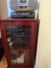 Sony Sound System In Custom Wooden Cabinet - 4pc Vinyl, Cd, Casette and Radio