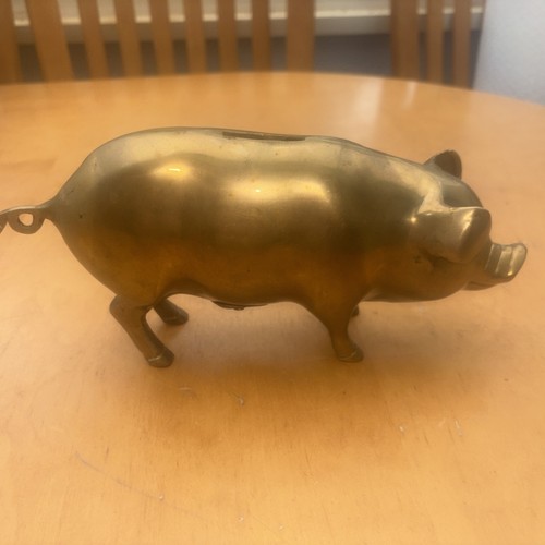 Vintage brass pig money - vintage,