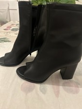 Peep Toe Ankle Black Boots