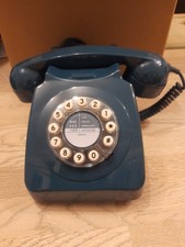 Retro Push Button Landline Phone Blue