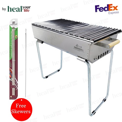 Stainless steel charcoal grill - stainless,