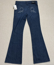 NEW Rock & Republic Roth Jeans Womens 32 (Fits 34x36) Vela Blue Flare Leg Denim