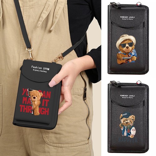 Leather shoulder phone purse - leather,