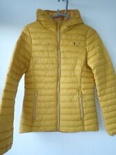 Joules Mustard Snug Packable Hooded Quilted Jacket Excellent Condition Size UK 8