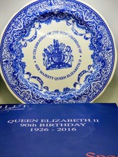 Vintage Spode commemorative plate celebrating the 90th birthday of QEII