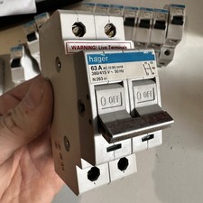 *HAGER 63A 5419 Main Switch Isolator RARE Old Style MCB Fuse - Fully working*