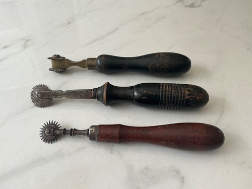 Three vintage leather working - three,