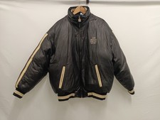 Sir Benni Miles New York Puffer Jacket Size L Reversable Black Leather & Cream 