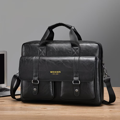 Leather briefcase men 6 - leather, 15.6