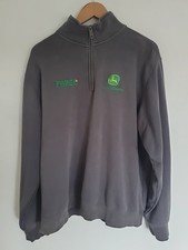 Russell Europe Grey John Deere Farol Farmer Workwear Fleece Jacket XL 1/4 Zip