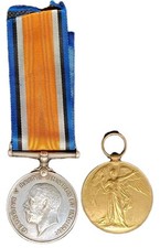 World War 1  Medal Pair .925