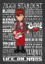 Inspired by David Bowie Rebel Ziggy Card Blank inside Birthday NOT 3D