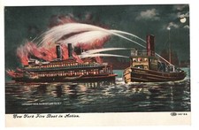 Postcard NY New York Fire Boat