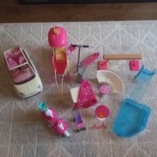 Large Barbie Bundle Accessories Car Carriage Pool Scooter Stroller Chair Sofa
