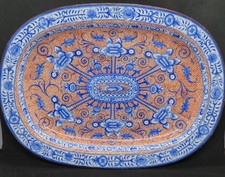 Blue & red glaze pearlware